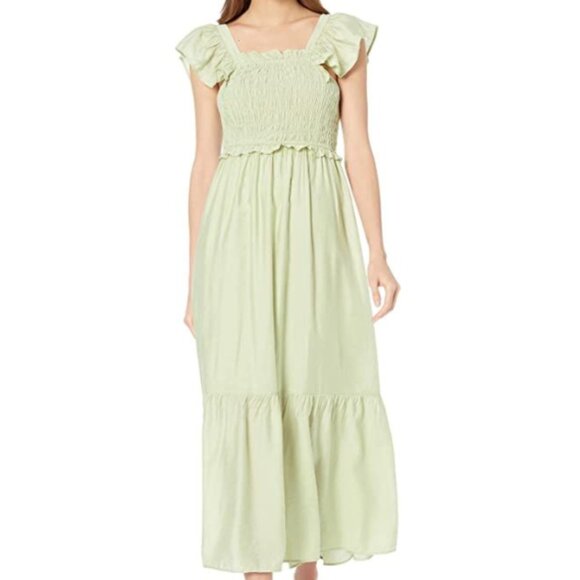 Brand New MOON RIVER Flutter Sleeve Smocked Midi Dress - Picture 3 of 6